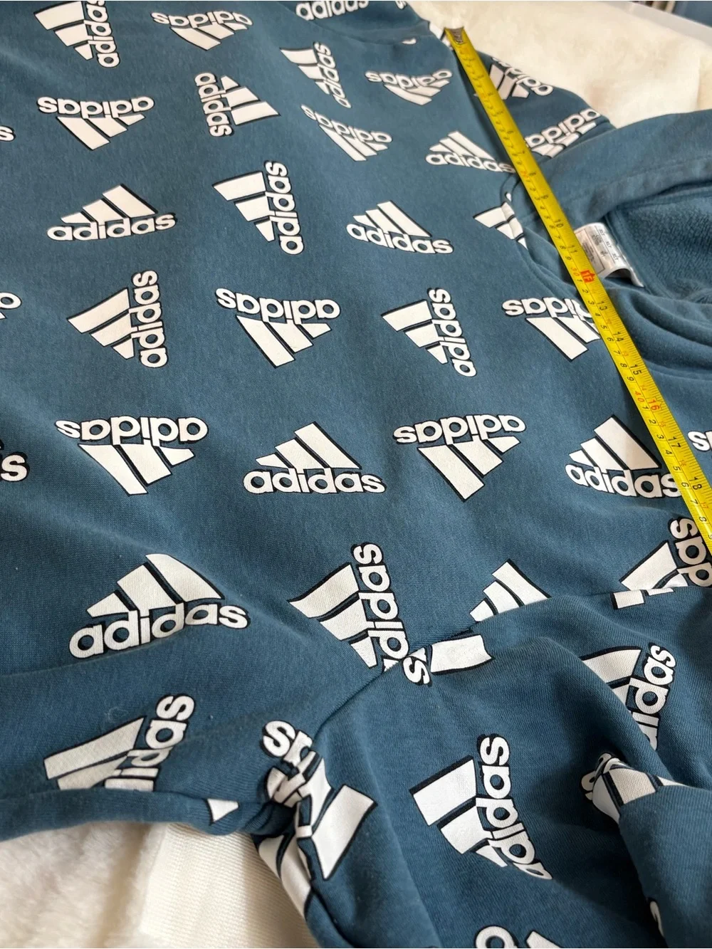 adidas Teal Allover Logo Pullover Hoodie XXT #Campus #Athleisure #Tailgates#Jock